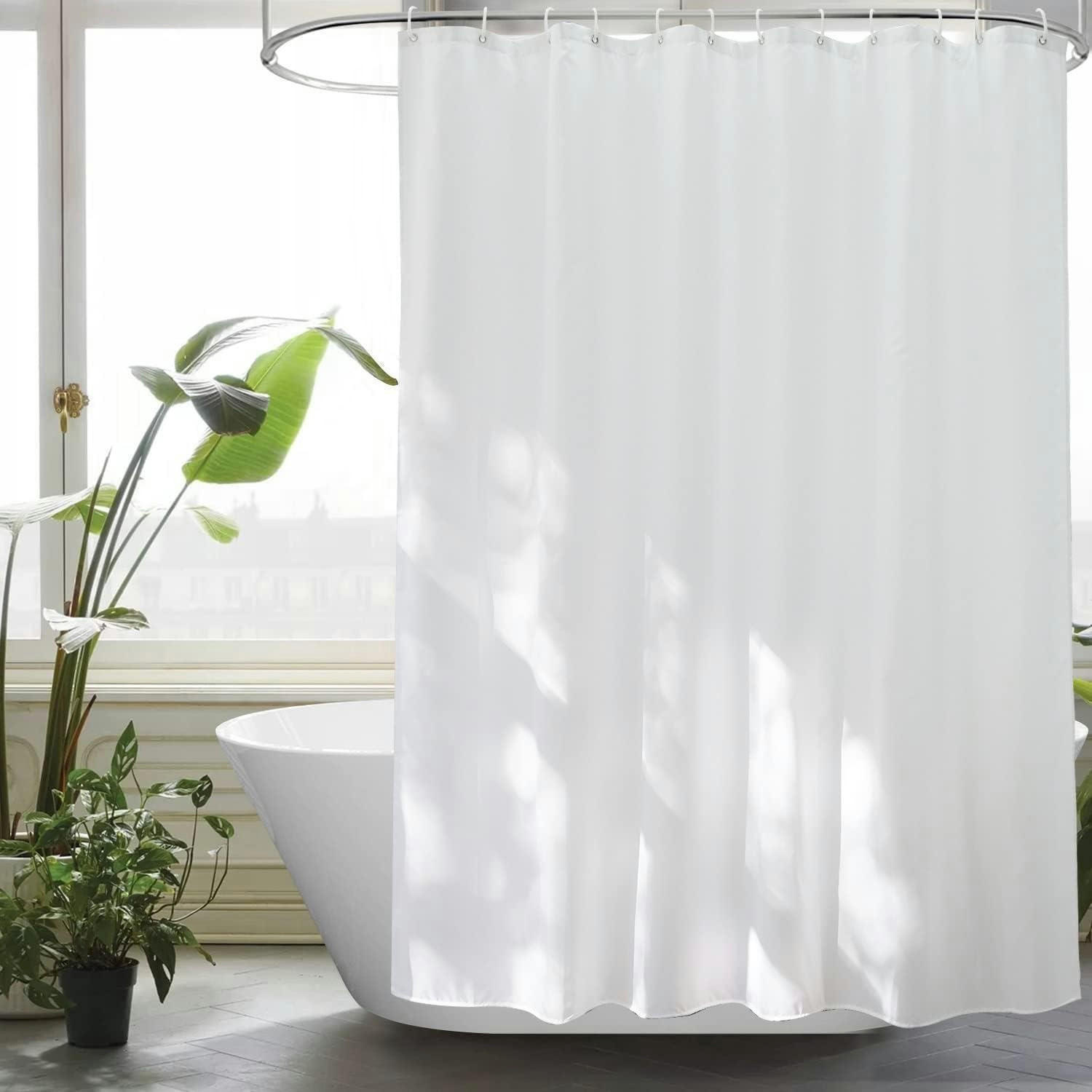 DUSCHVORHANG Textil 180 x 220 cm Weiß Wasserdicht - Weiß, Textil (180/220cm)