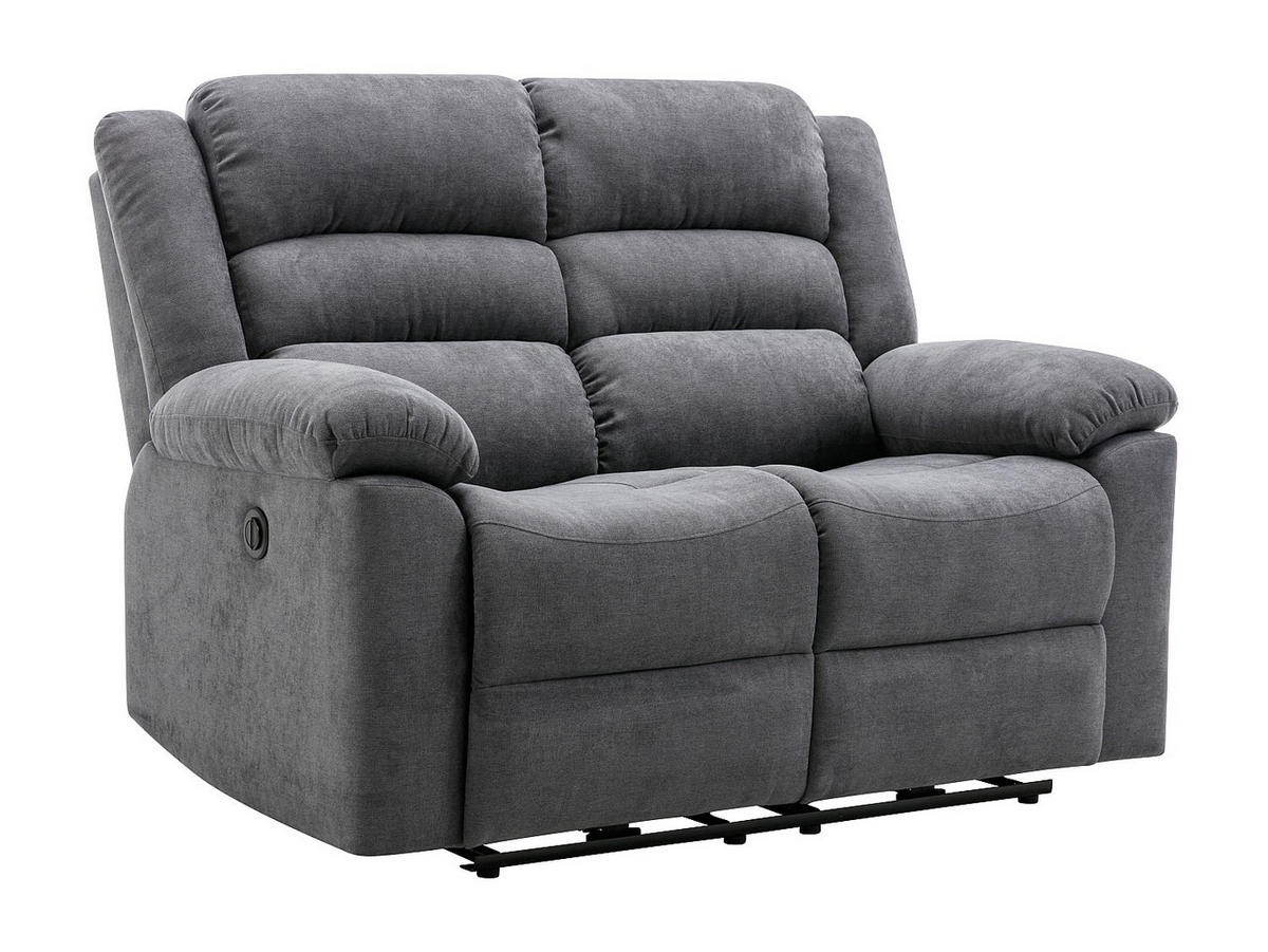 RELAXSOFA - 2 Personen - stoff - grau Burolo - Grau, Textil (144/103/95cm) - Vente-Unique