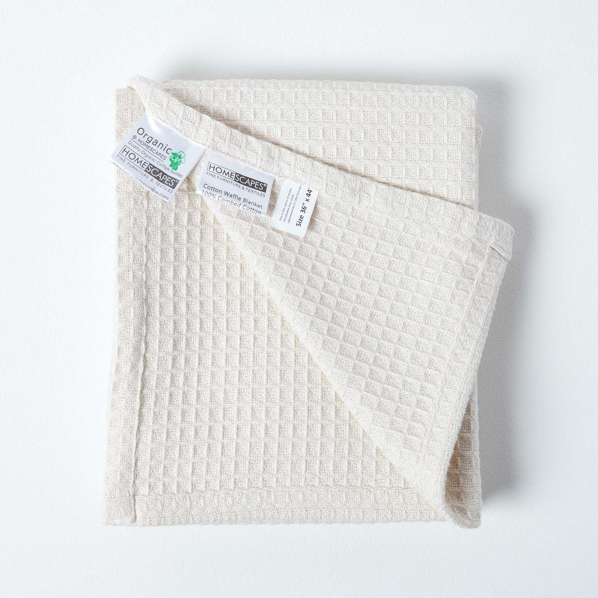 BABYDECKE Waffelpiqué 125/150 cm, Bio-Baumwolle - Naturfarben, Textil (125/150cm) - Homescapes