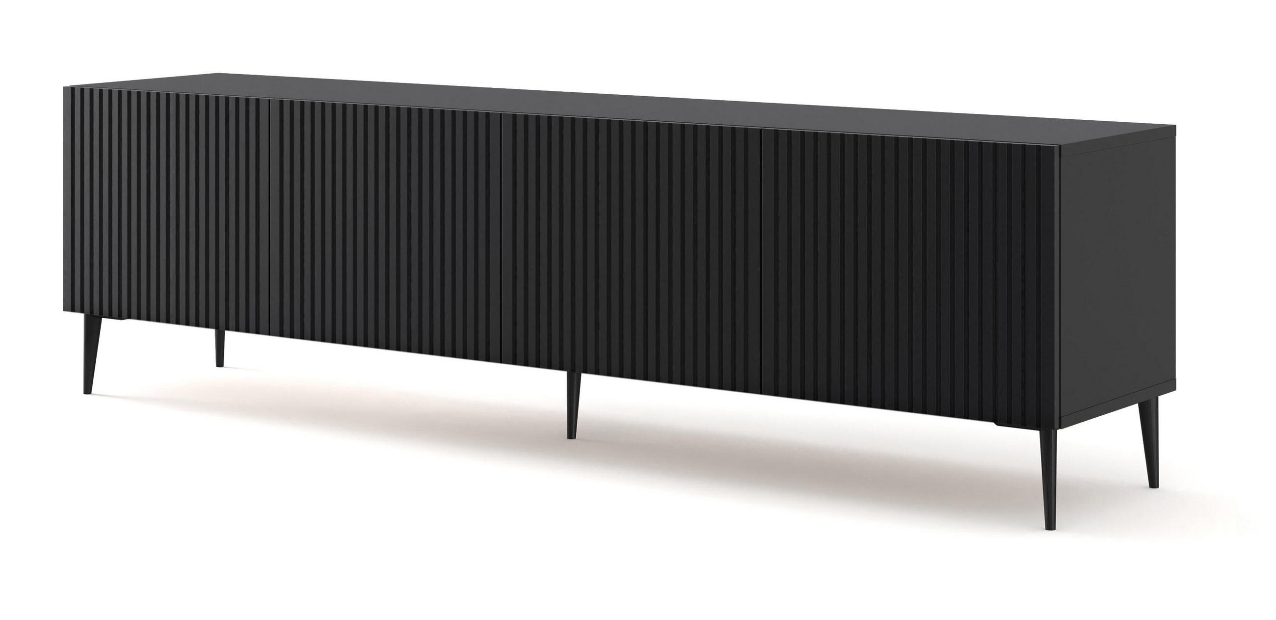 FURNLUX TV-LOWBOARD Schwarz 200cm × 42cm × 56cm