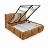 POLSTERBETT mit Stauraum Bouclé-Stoff 200x200 cm in Rost - Orange, Textil (200/200cm) - Home Collective