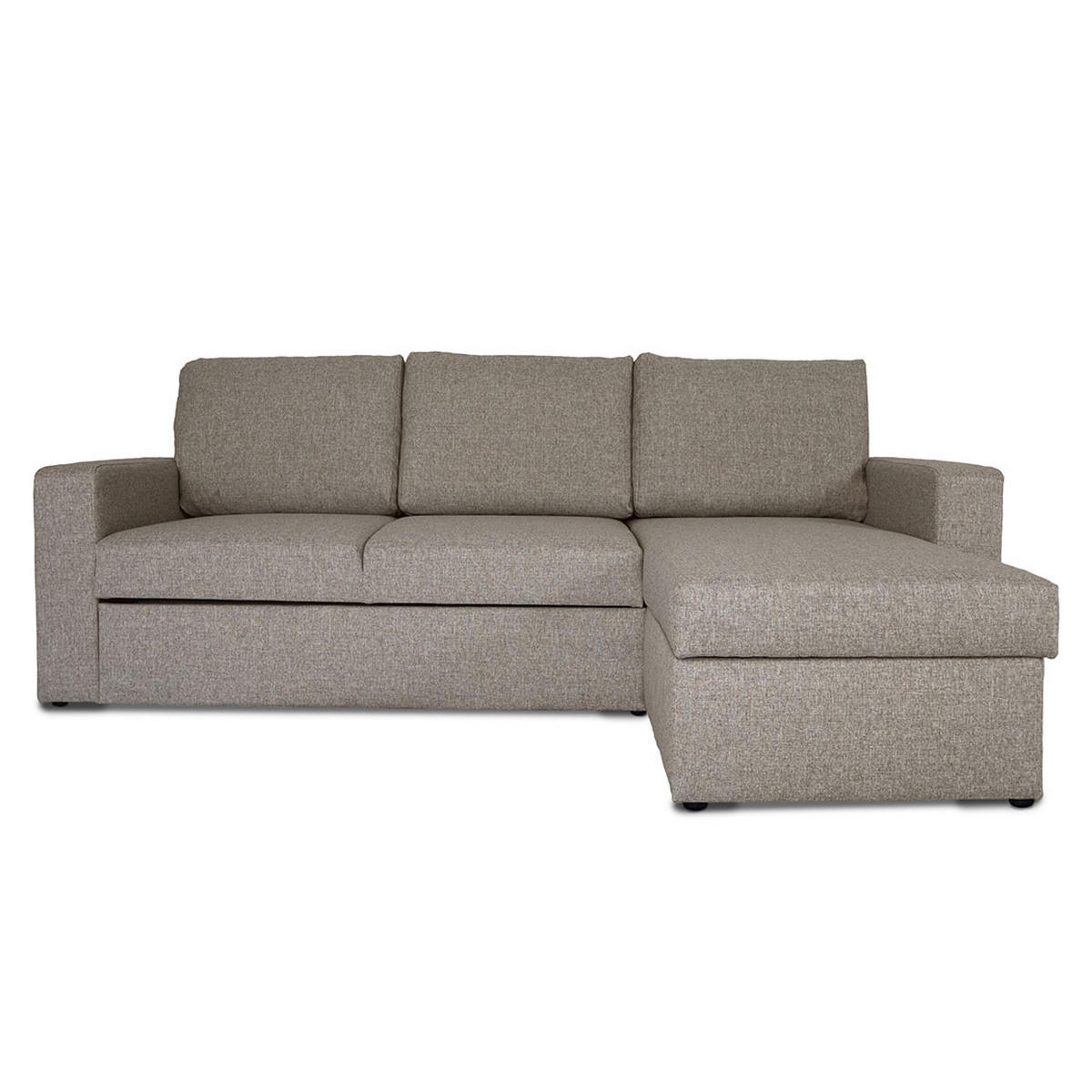 ECKSCHLAFSOFA grau sandfarben - Sandfarben, Textil (230/151cm) - ebuy24