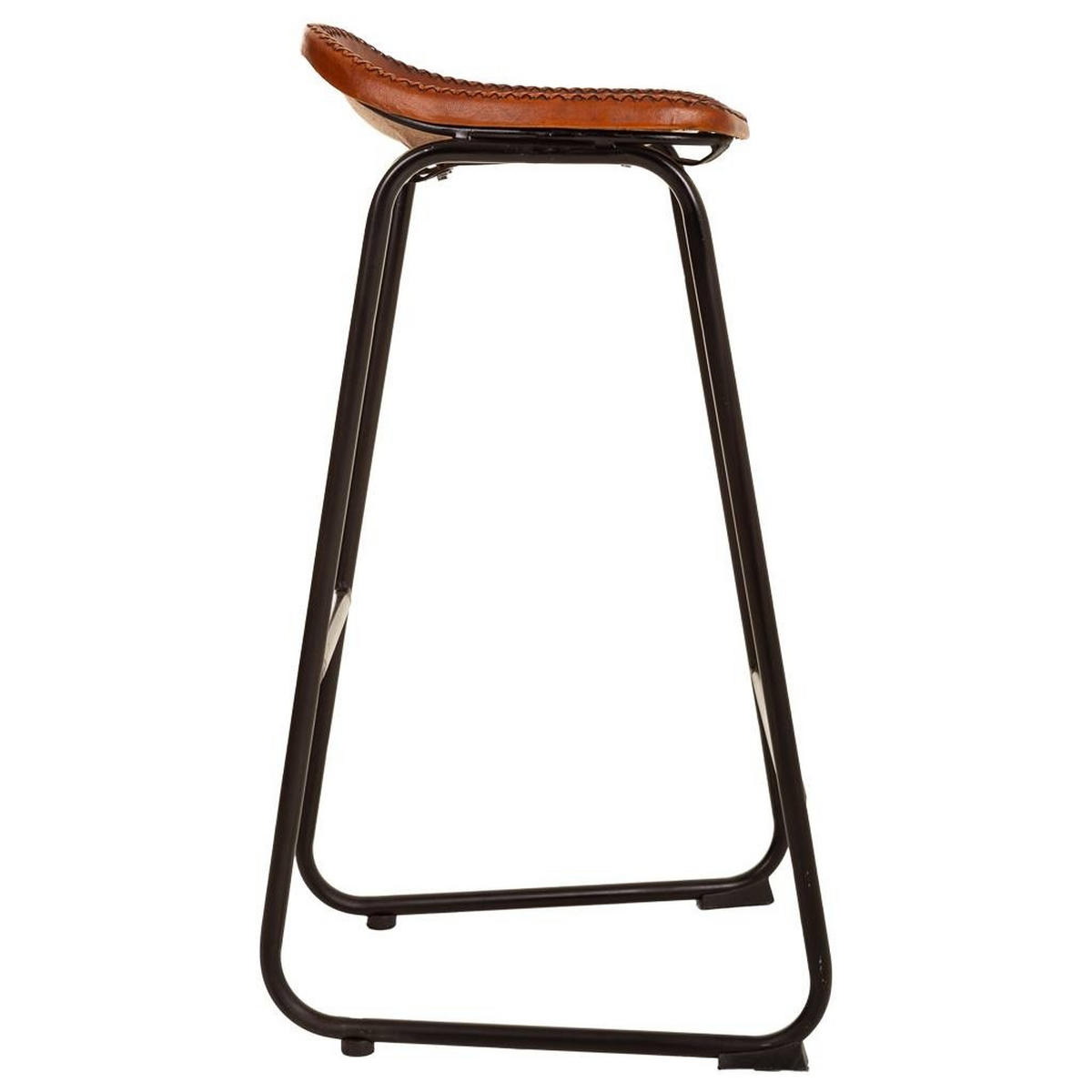 HOCKER aus Metall, braun, 46x80cm - Braun, Fell (46/80/46cm) - Wanderlust