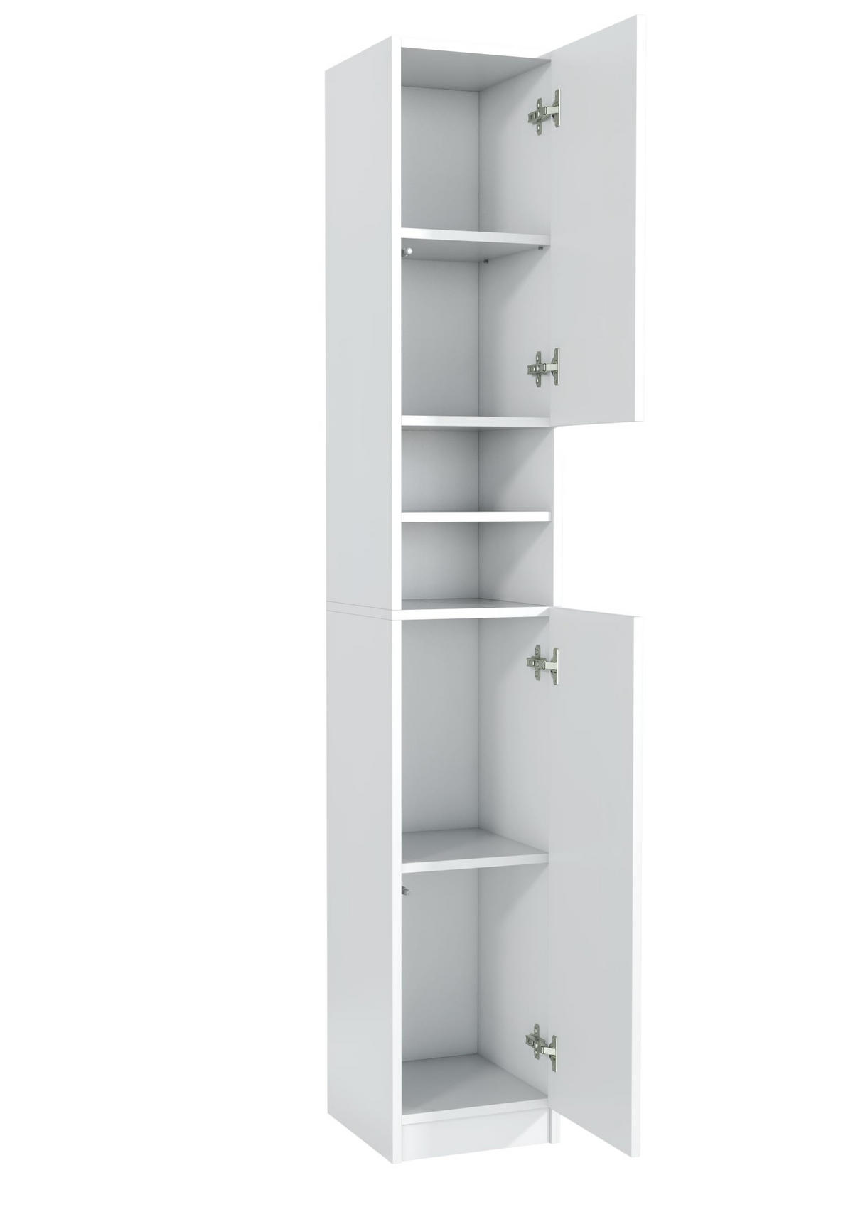 BADEZIMMERSCHRANK mit 2 Türen 30 cm Weiß 180x30x31 cm - Weiß, Holzwerkstoff (30/180/50cm) - Mobelsta