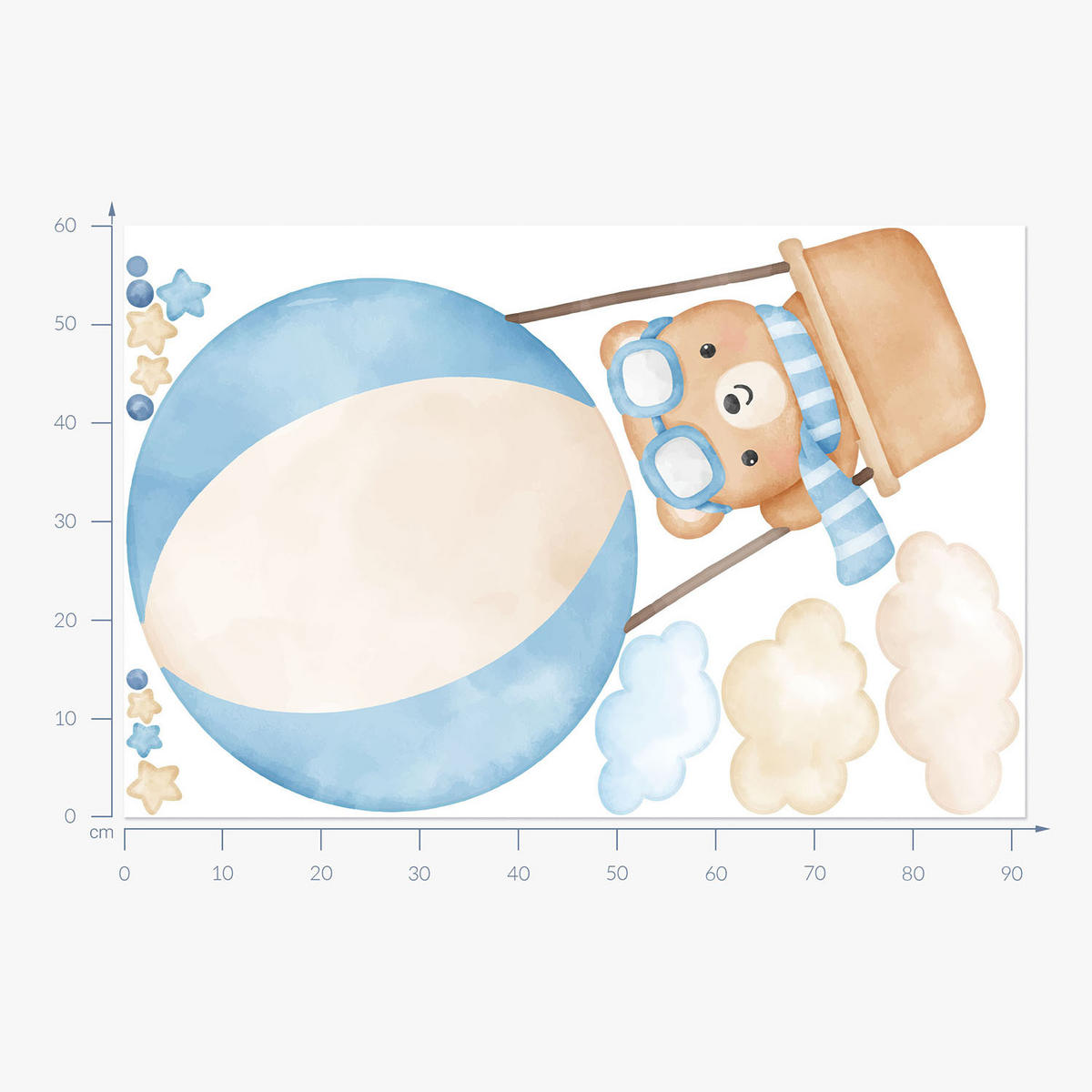 WANDAUFKLEBER 60x91cm - Ein süßer kleiner Teddybär - Multicolor, Kunststoff (60/91/0.1cm) - Wallfluent