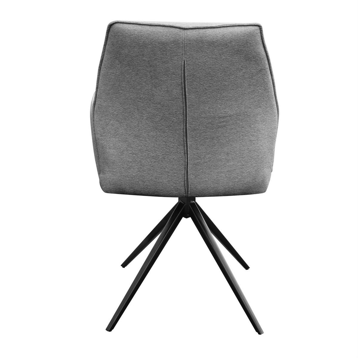 ARMLEHNENSTUHL OPHELIA mit Drehfunktion und Polsterung - Schwarz/Grau, Textil (60/87/64cm) - Lookway