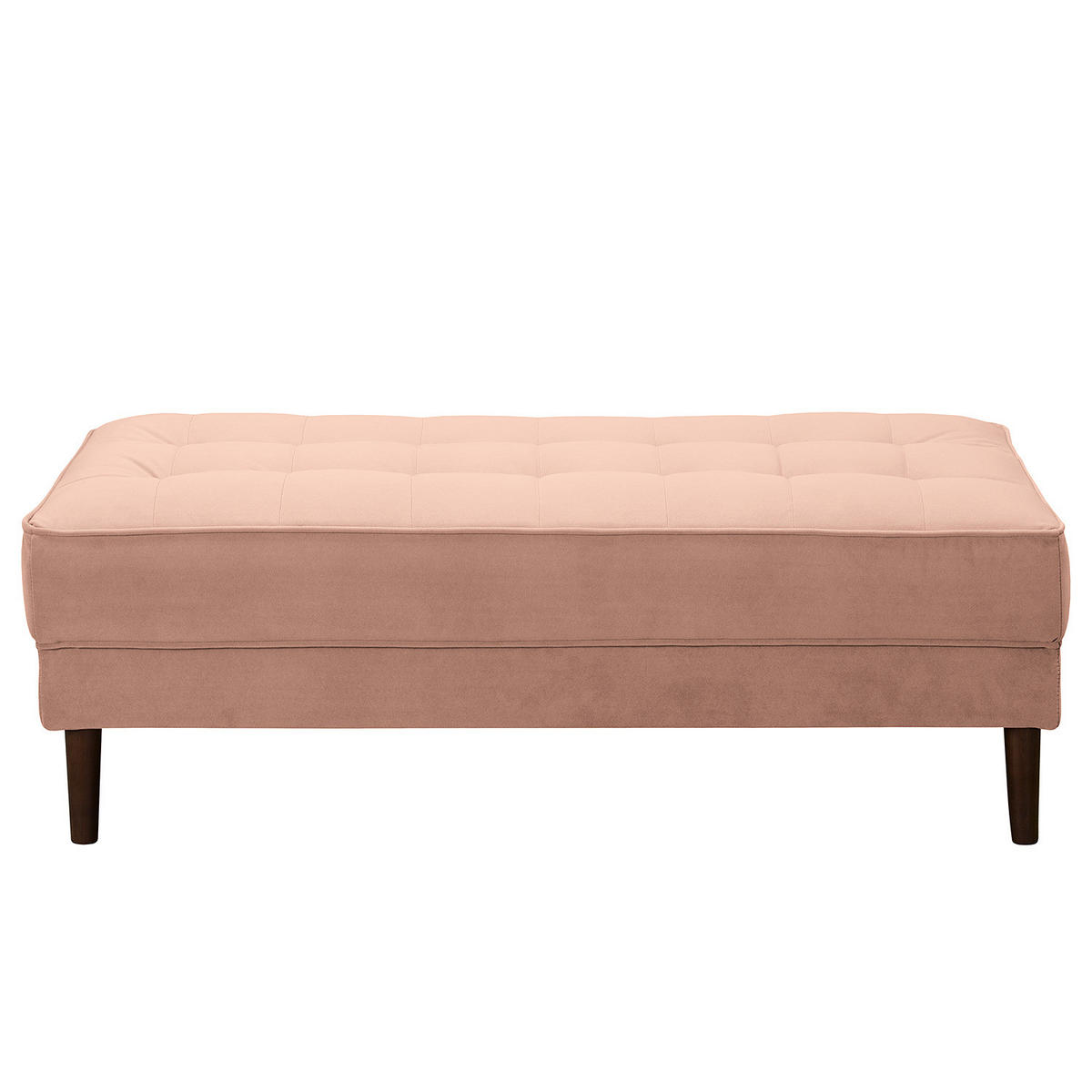 HOCKERBANK - Samt - Rosa, Birkenholz/Textil (124/43/69cm) - home24