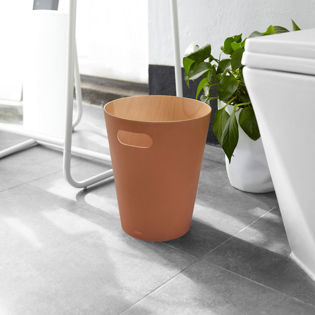 ABFALLEIMER Woodrow, Terrakotta Braun - Braun, Holz (23/28/23cm)