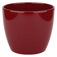 BLUMENTOPF Sylt Keramik Ø 17 cm Höhe 15 cm rund Weinrot glänzend - Weinrot, Keramik (17/15cm) - LENI