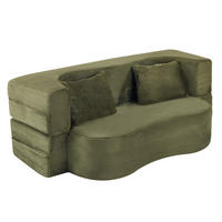 SCHLAFSOFA DE-34997 2-in-1 klappbar Grün - Grün, Textil (55/70/180cm) - ComfortXL