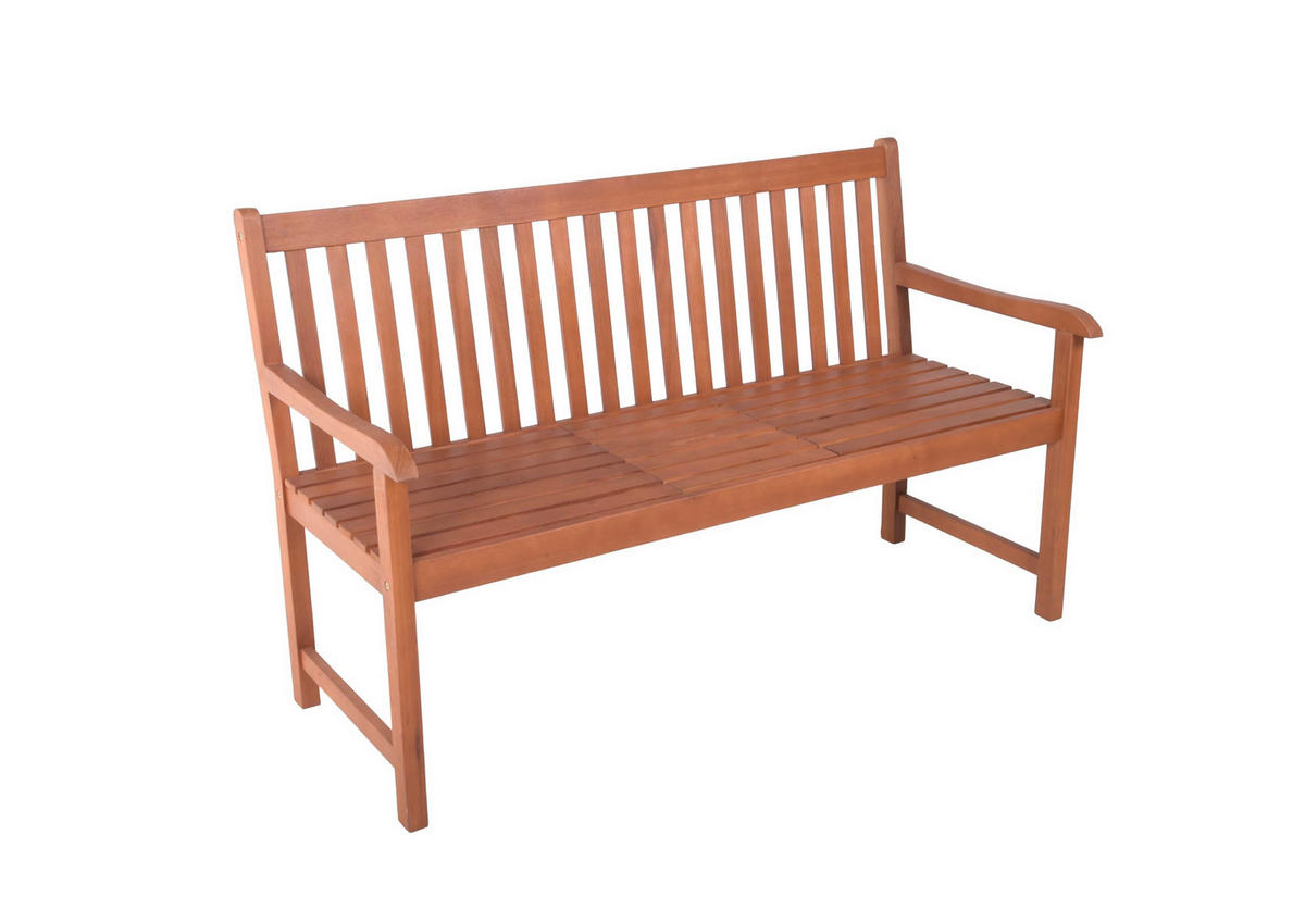 GARTENBANK Turin hochklappbarer Tisch Terrassenbank - Braun, Holz (142/89/65cm) - DELUKE