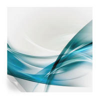FOTOTAPETE 250x250 cm - Blaue Wellen - Weiß, Textil (250/250cm) - Wallfluent