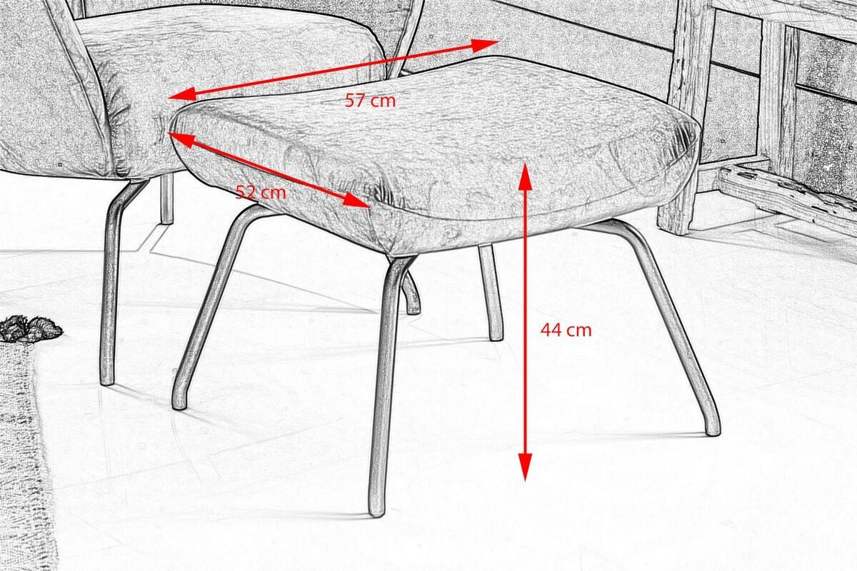 SESSEL MIT HOCKER LOTTE Smaragdgrün Velvet - Smaragdgrün/Schwarz, Textil (79/117/82cm) - KAWOLA