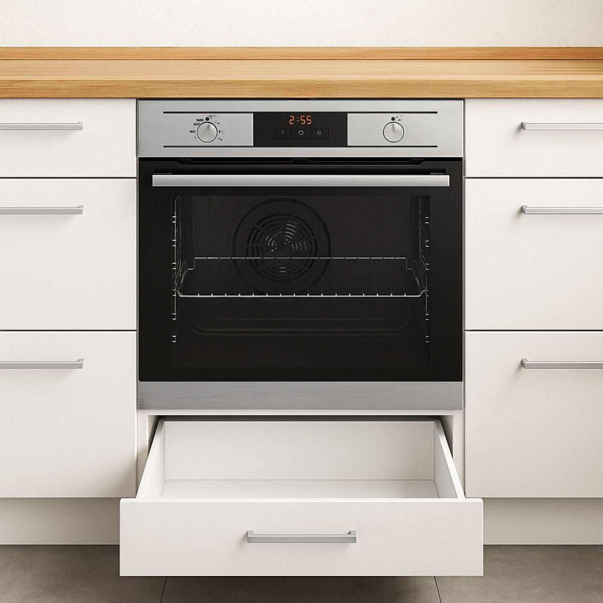 UNTERSCHRANK 60 cm – Backofenschrank für Einbauherd, Weiß - Weiß, Holzwerkstoff (60/83/55.5cm) - Kontor-Hermsen