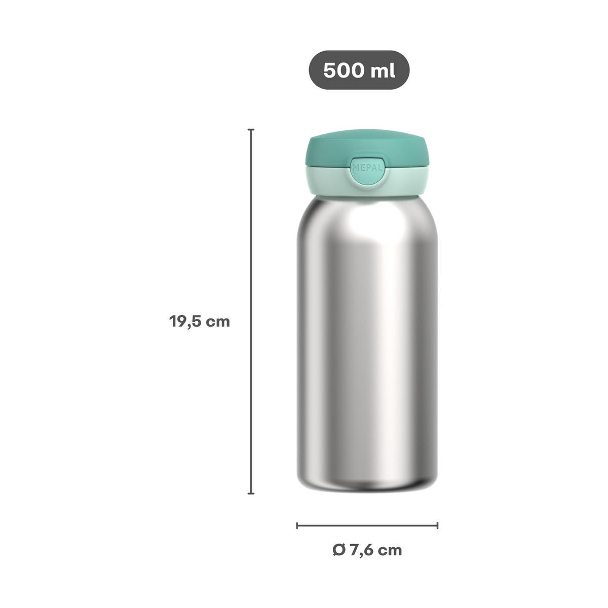 ISOLIERFLASCHE MIT KLAPPDECKEL Campus Unicorn Glow 500 ml - Lila, Kunststoff/Metall (0.5L) - Mepal