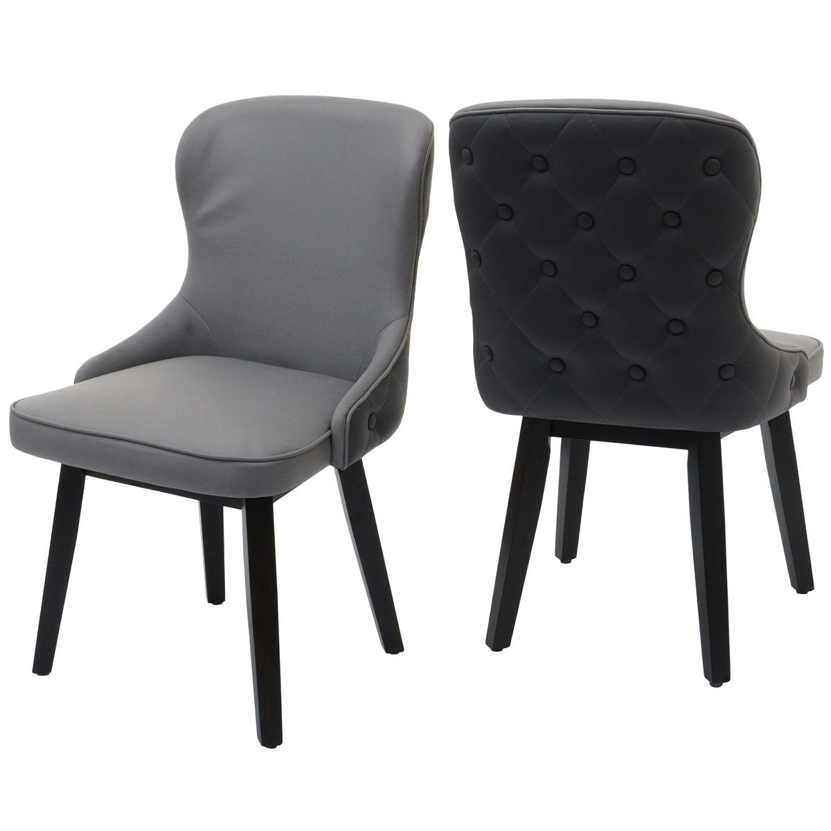 ESSZIMMERSTUHL Grau, Hellgrau 2er-Set - Hellgrau/Grau, Textil (53/86/53cm) - MCW