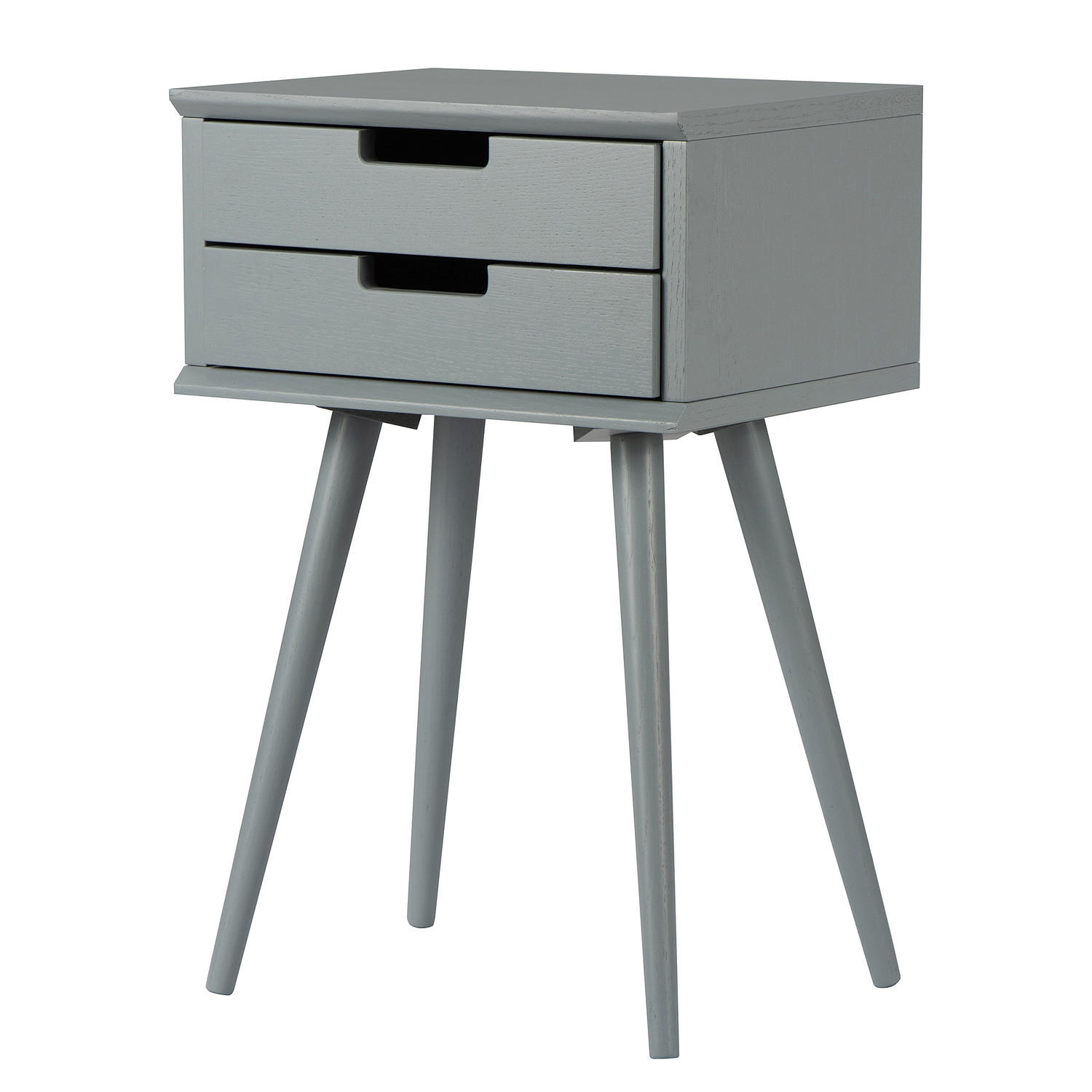 NACHTTISCH mit 2 Schubladen - Braun/Grau, Eichenholz/Holz (40/61/30cm) - home24