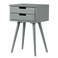 NACHTTISCH mit 2 Schubladen - Braun/Grau, Eichenholz/Holz (40/61/30cm) - home24