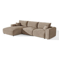 LINKSECK-SCHLAFSOFA mit Stauraum COMO Köpergewebe mit weichem Griff Braun 297cm - Braun, Textil (297/167cm) - Premium Interiors