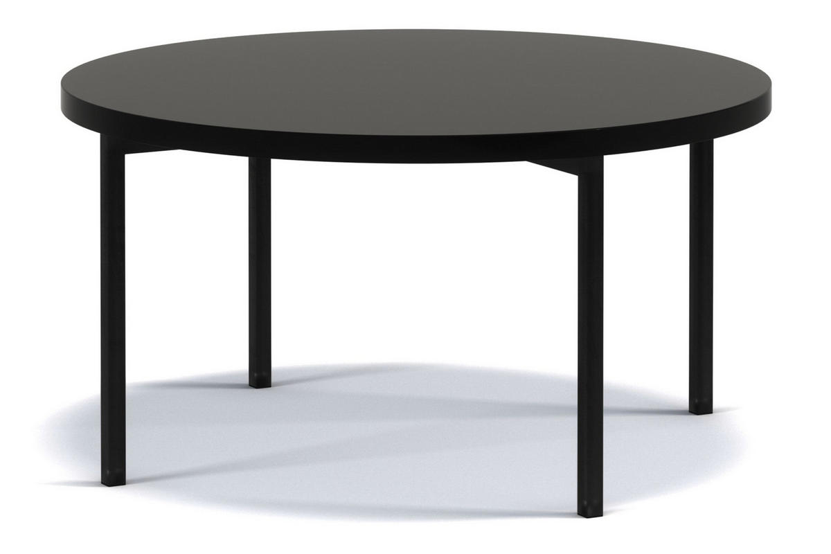 COUCHTISCH GERIS mit Metallfüßen, Spanplatte, Schwarz - Schwarz, Holz/Metall (80/80/45cm) - KONSIMO®