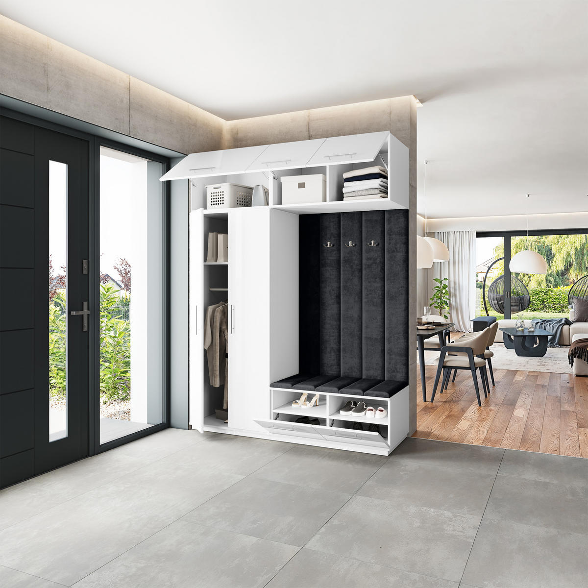 GARDEROBENSCHRANK REMA 180/240/60 cm Modern Weiß - Weiß, Holzwerkstoff (180/240/60cm) - MASSENO