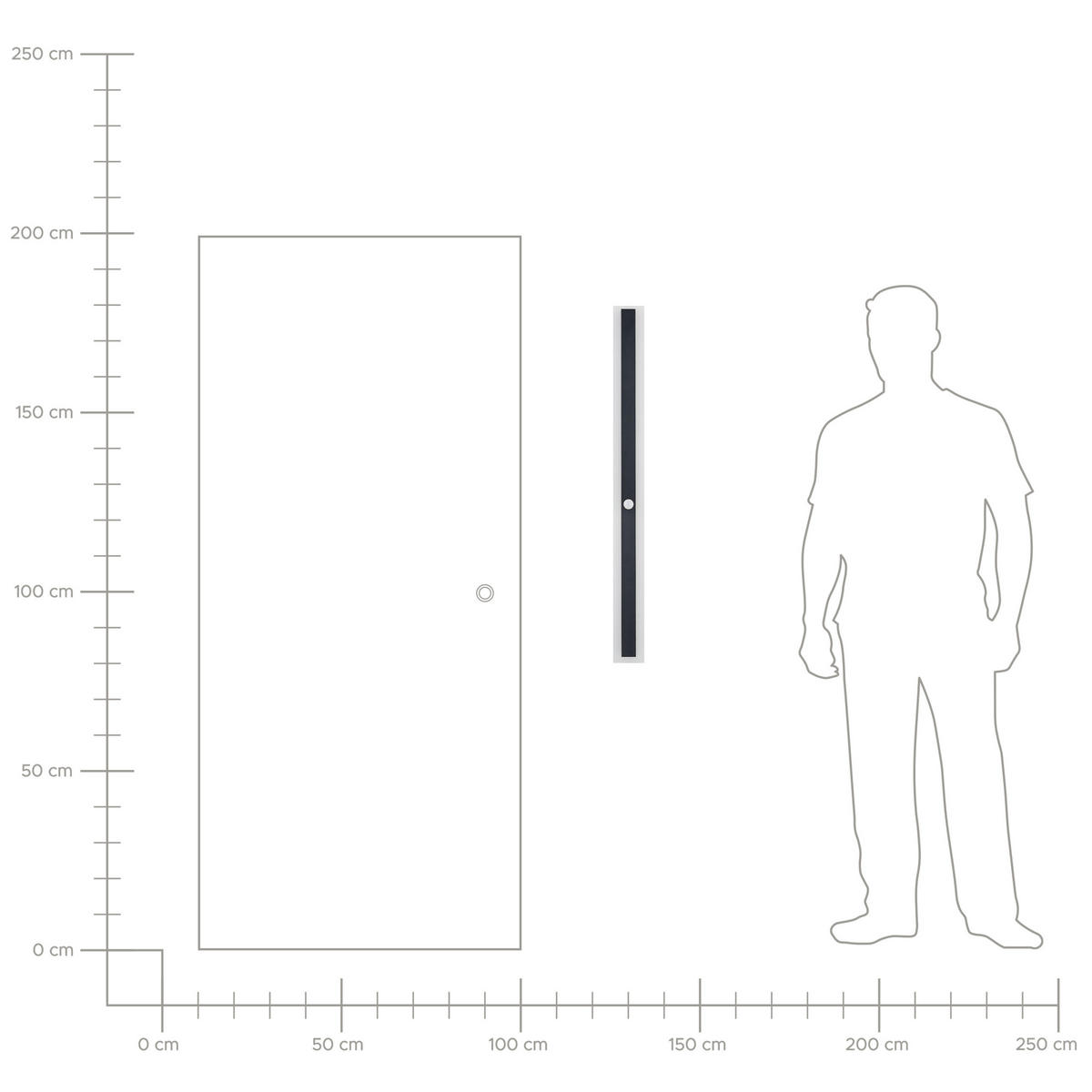 AUSSENWANDLEUCHTE Savane 4/9/100 cm - Schwarz, Metall (9/100/4cm) - Beliani