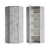 ECKSCHRANK Der Lange - Hellgrau/Weiß, Holzwerkstoff (64/180/64cm) - Mokebo