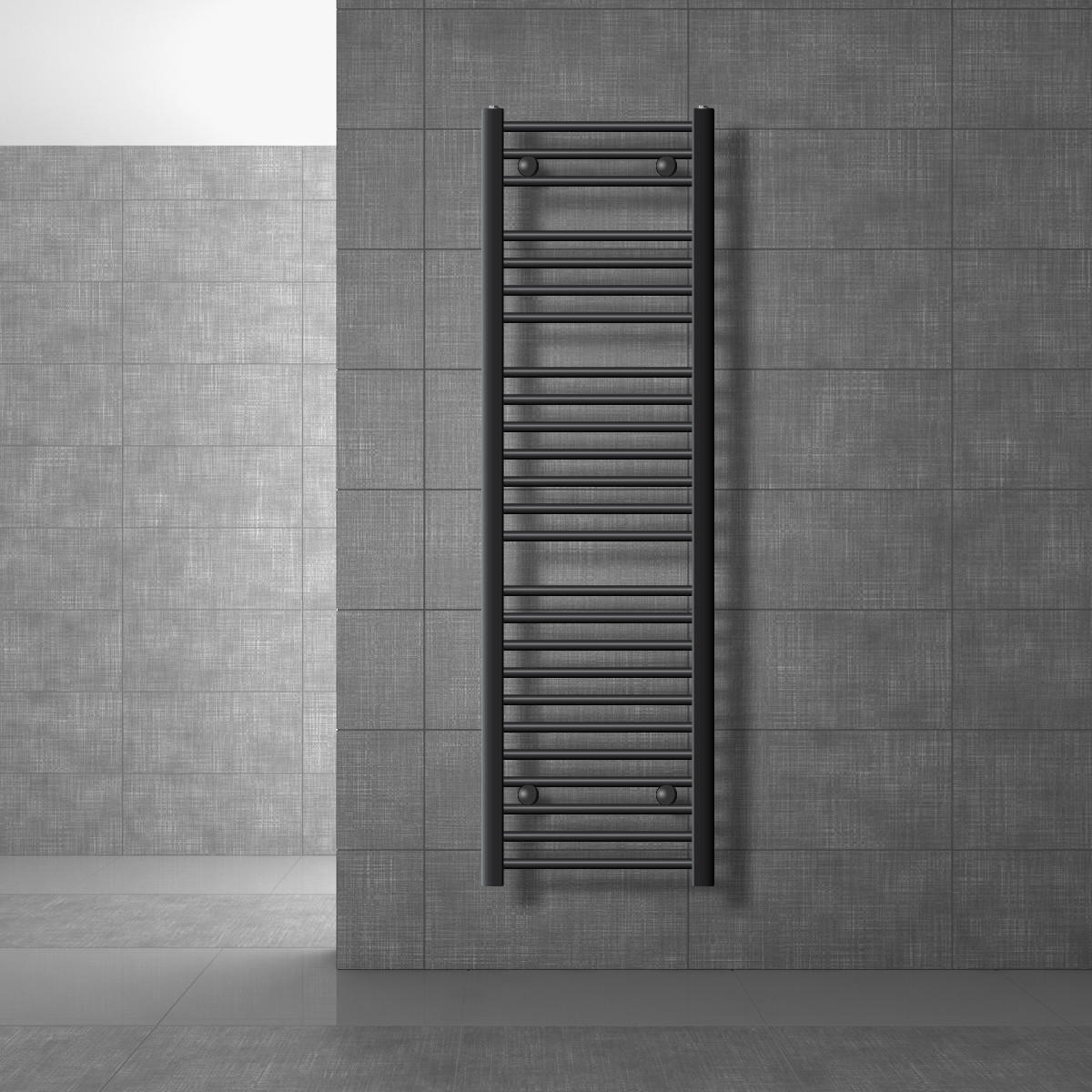 BADHEIZKÖRPER Sahara 400x1500 mm Anthrazit gebogen mit Seitenanschluss - Anthrazit, Metall (40/150/5cm) - LuxeBath