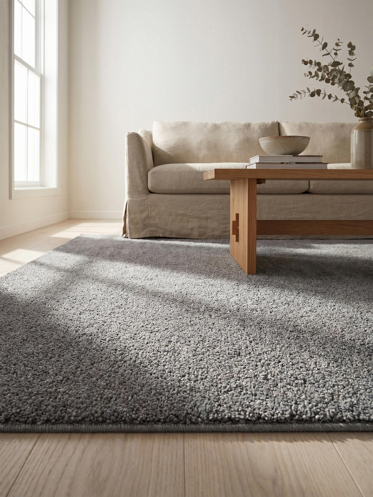 TEPPICH Kurzflor MAIN in Hellgrau, einfarbig, 240 x 340 cm - Grau, Textil (240/340cm) - KADIMA DESIGN