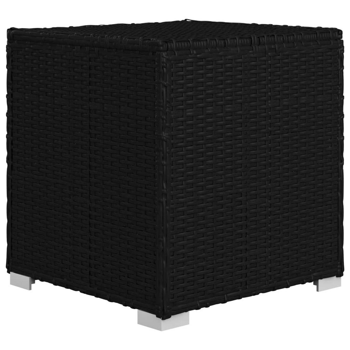 GARTEN-SONNENLIEGEN Mit Teetisch 3-teilig Poly Rattan Schwarz - Schwarz, Kunststoff (60/31/195cm) - vidaXL
