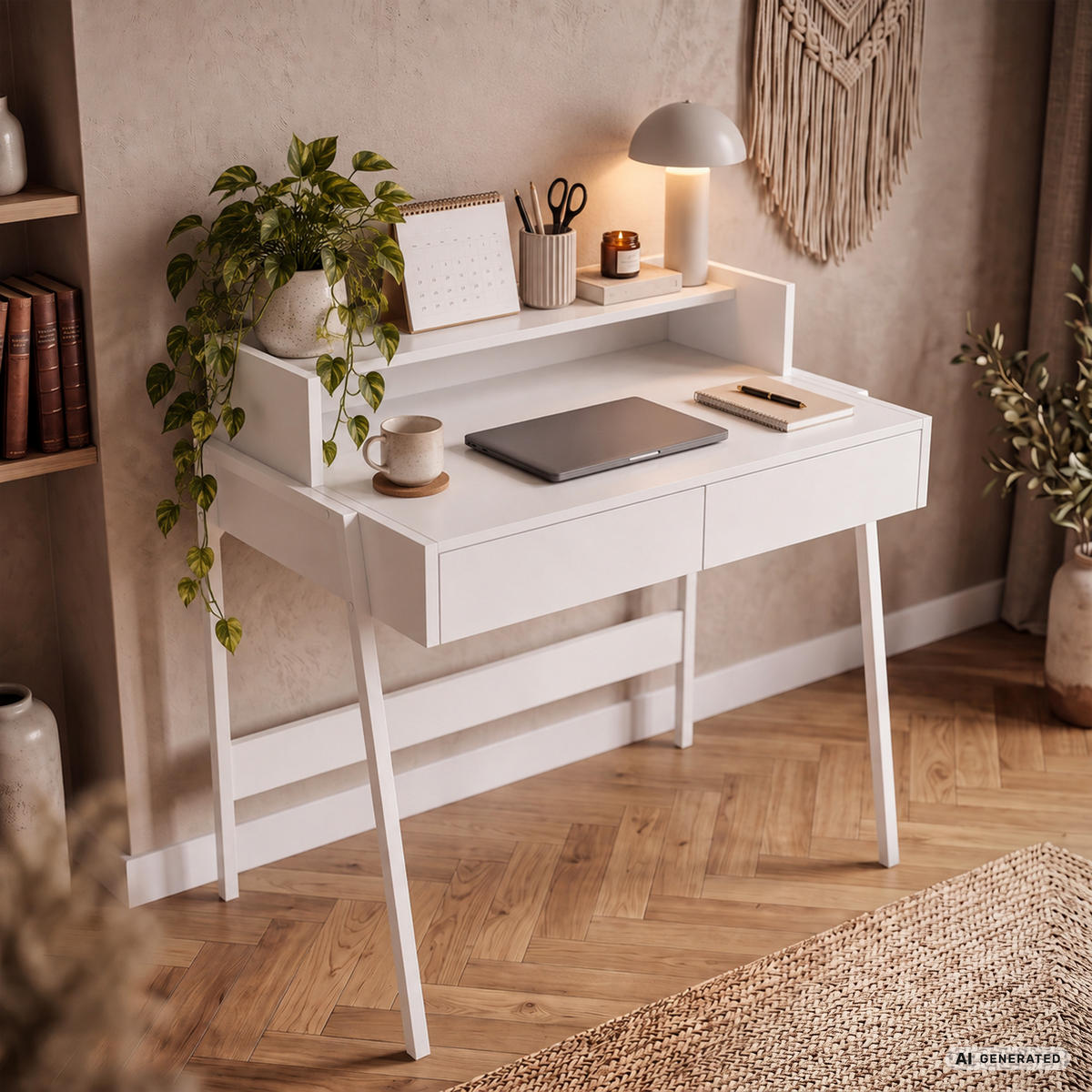 SCHREIBTISCH FLUX 78 cm Weiß - Weiß, Holzwerkstoff (78/48/95cm) - Akord