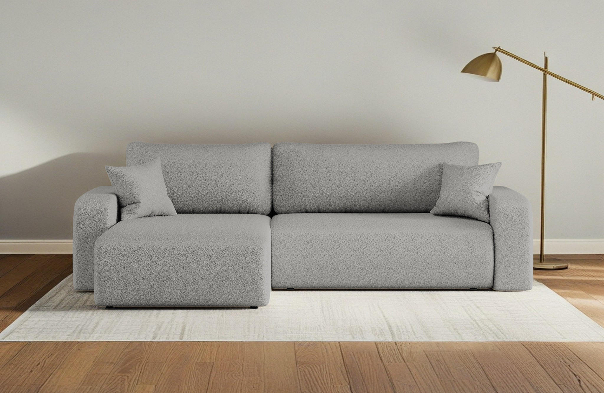 SCHLAFSOFA MILANO XL Und Bettkasten Stoff Quelle Grau Links - Grau, Holz (145/82/274cm) - Kaiser Möbel