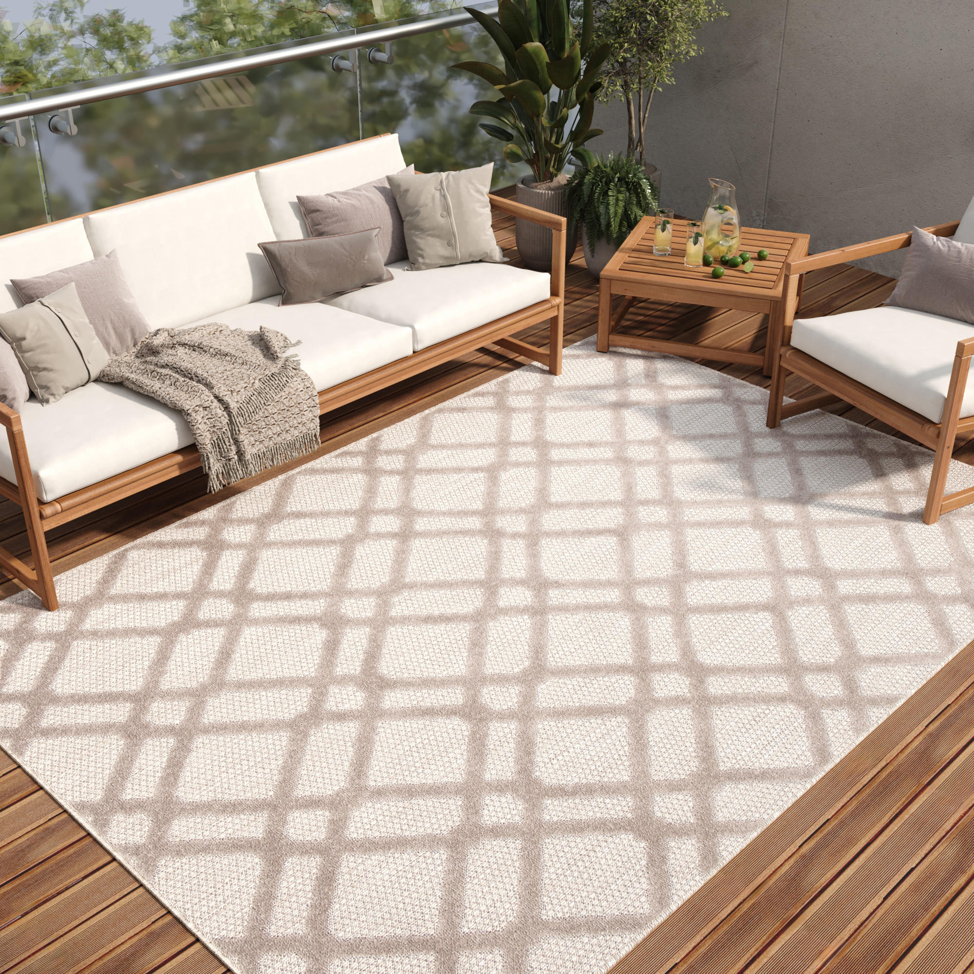 TEPPICH PATIO Grau 160/220 cm - Grau, Kunststoff (160/220cm) - Tapiso