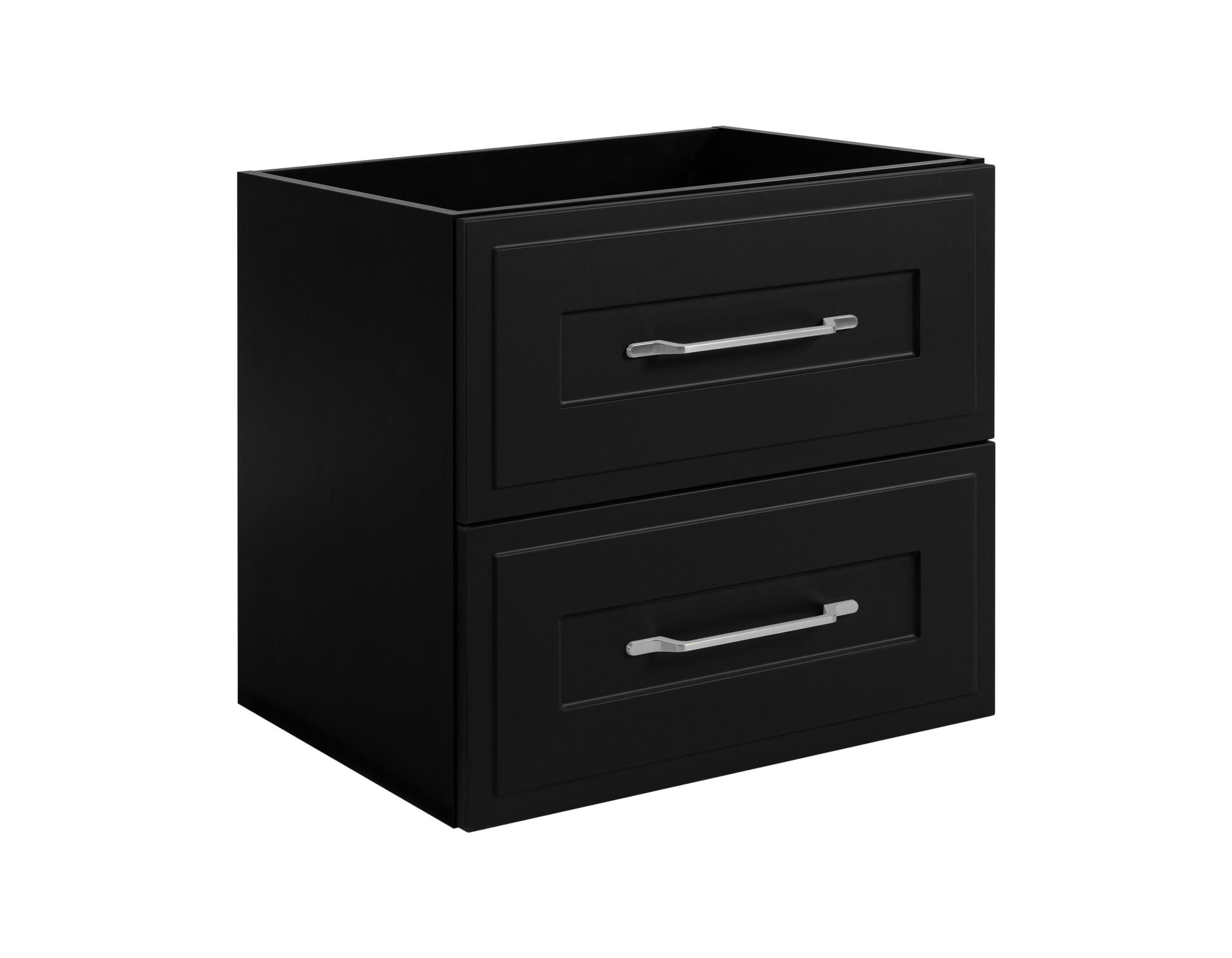 WASCHTISCHUNTERSCHRANK im klassischen Stil, schwarz, 60 x 57 x 46 cm - Silberfarben/Schwarz, Holzwerkstoff (60/57/46cm) - 3XE LIVING