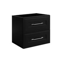 WASCHTISCHUNTERSCHRANK im klassischen Stil, schwarz, 60 x 57 x 46 cm - Silberfarben/Schwarz, Holzwerkstoff (60/57/46cm) - 3XE LIVING