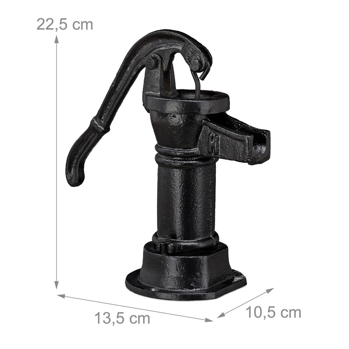 ČERPADLO Deco - černá, kov (10.5/13.5/22.5cm) - Relaxdays