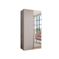 DREHTÜRENSCHRANK 202/100/52 2-türig - Beige/Goldfarben, Holz/Metall (100/202/52cm) - Abiks Möbel