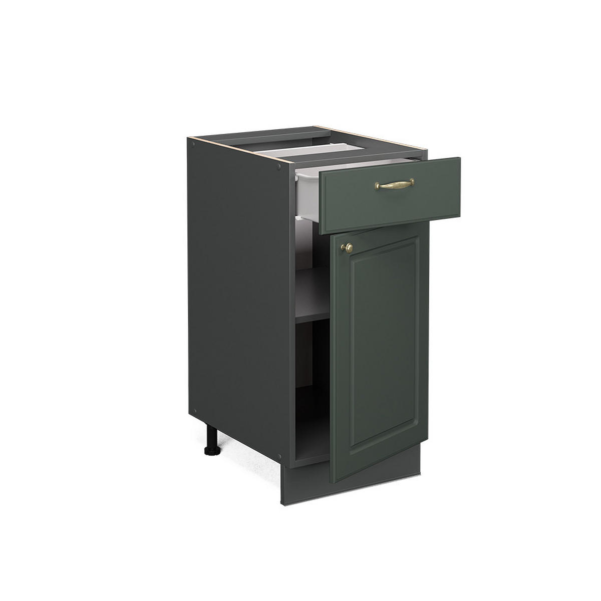 KÜCHENUNTERSCHRANK Fame-Line Grün-Gold Landhaus 40 cm ohne AP - Anthrazit/Grün, Holzwerkstoff (40/82/51.6cm) - Vicco