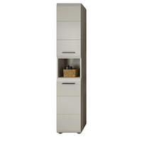 HOCHSCHRANK Kaschmir 30 x 185 cm, Badschrank mit wechselbarem Türanschlag - Kaschmir/Schwarz, Holzwerkstoff/Kunststoff (30/185/30cm) - Inn.Furn