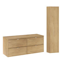 WASCHTISCHUNTERSCHRANK 120cm Elias 2er-Set Holz - Braun, Holzwerkstoff (120/52.2/46cm) - Petits-meubles