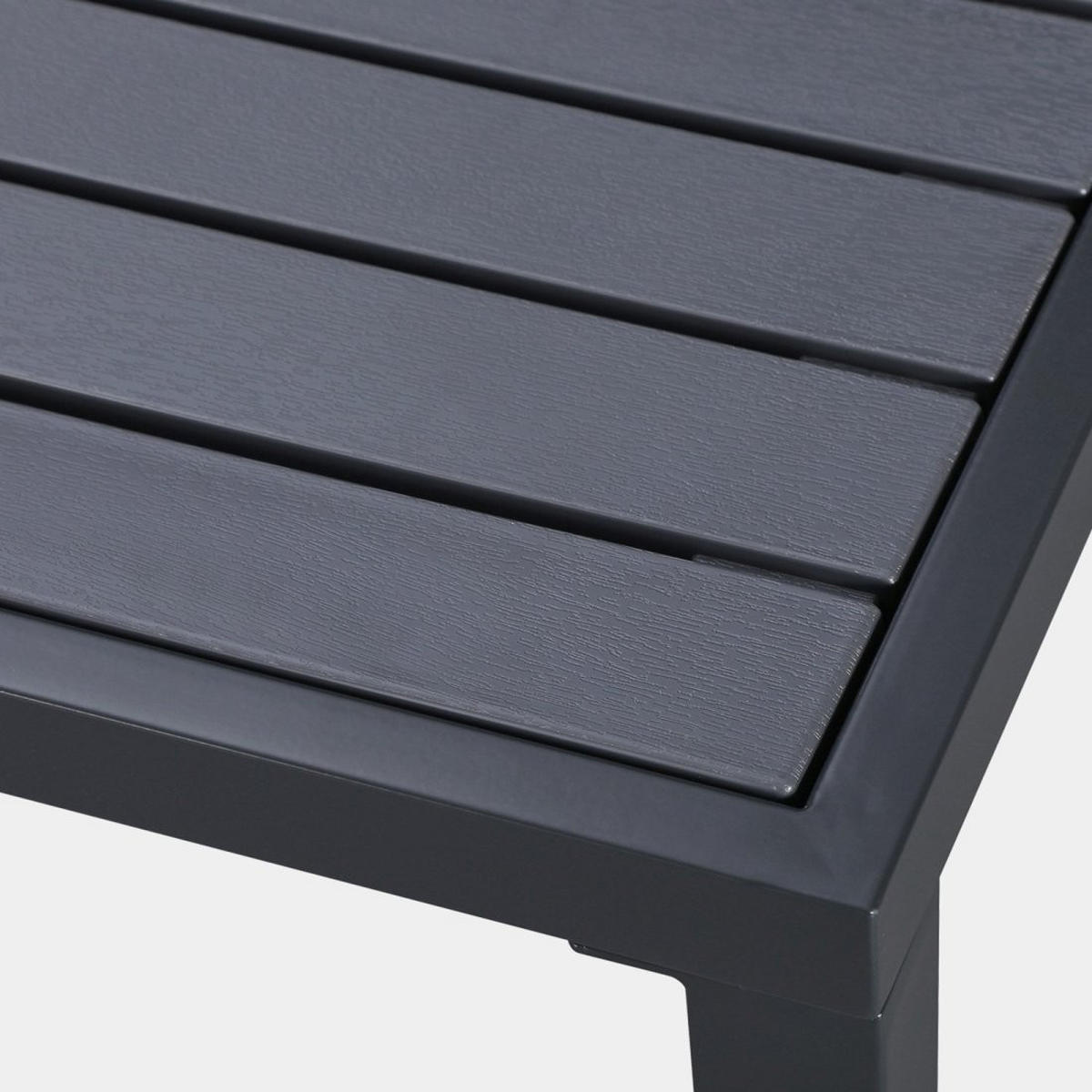 GARTEN-SET mit Tisch und 4 stapelbaren Stühlen in Anthrazitgrau Zira - Grau, Kunststoff - Klast Home