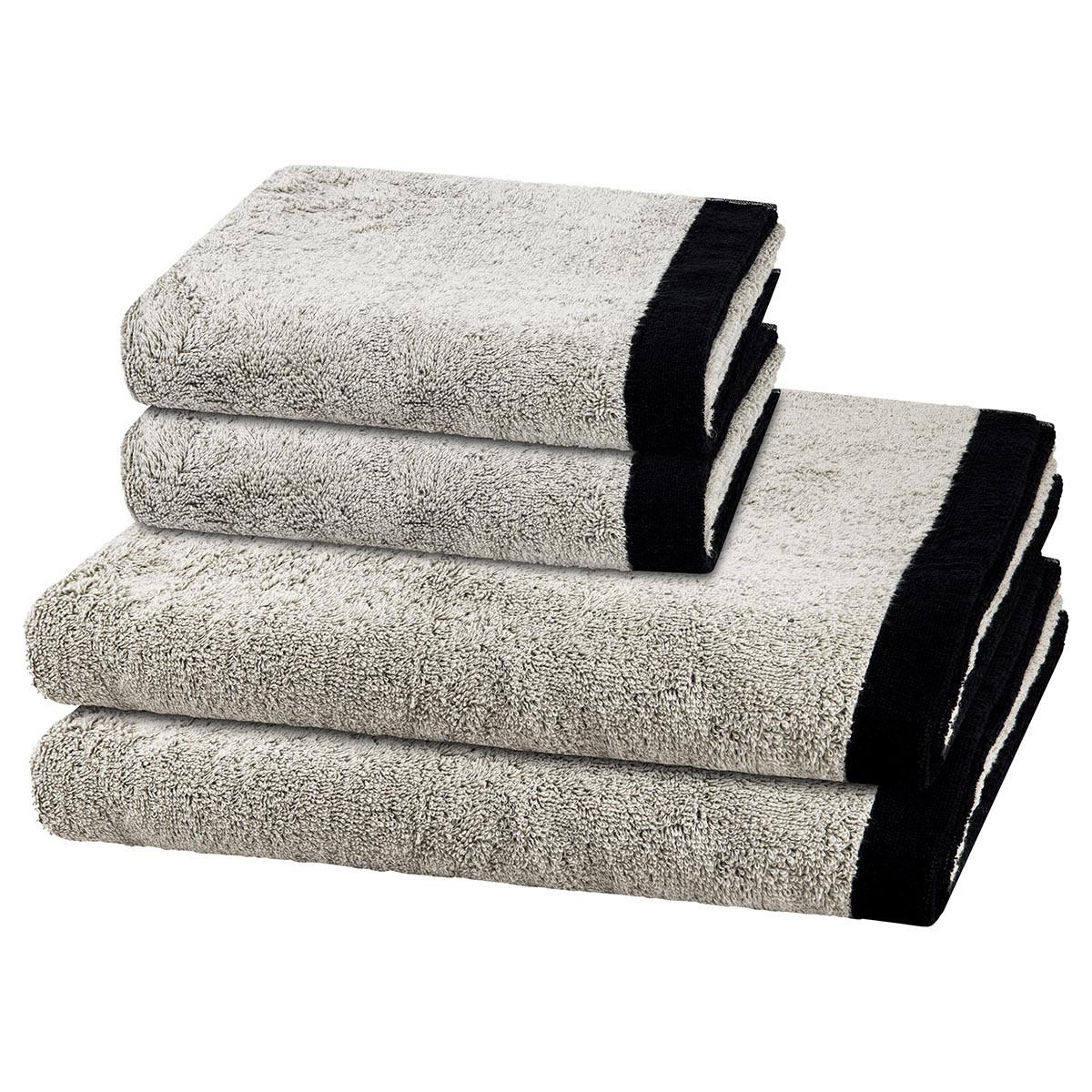 FROTTIERSET Lifestyle Splash 4-teilig - Grau, Textil (50/100cm) - Cawö