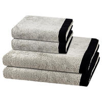 FROTTIERSET Lifestyle Splash 4-teilig - Grau, Textil (50/100cm) - Cawö