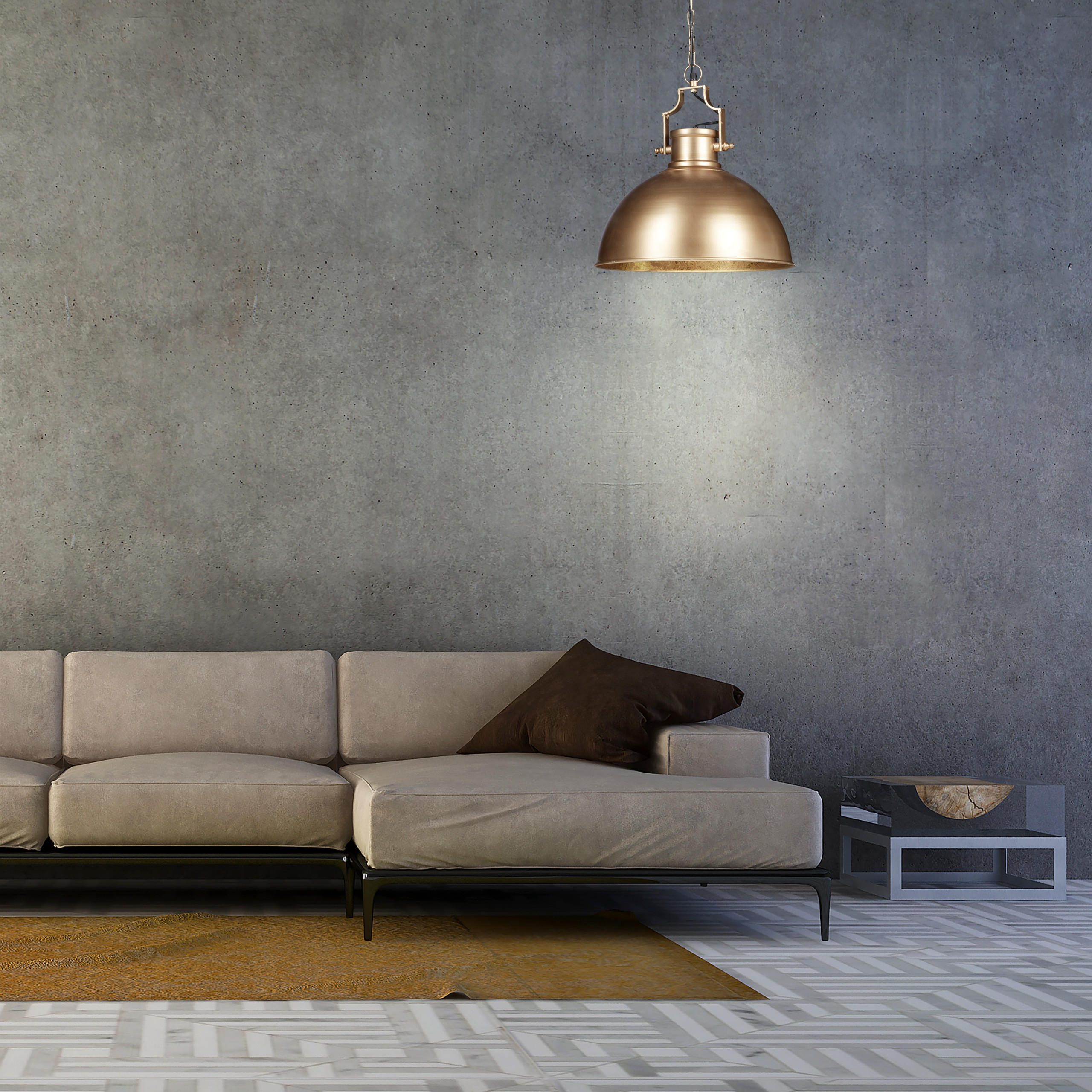 HÄNGELAMPE - Goldfarben, Metall (40.5/40.5/155cm) - Relaxdays