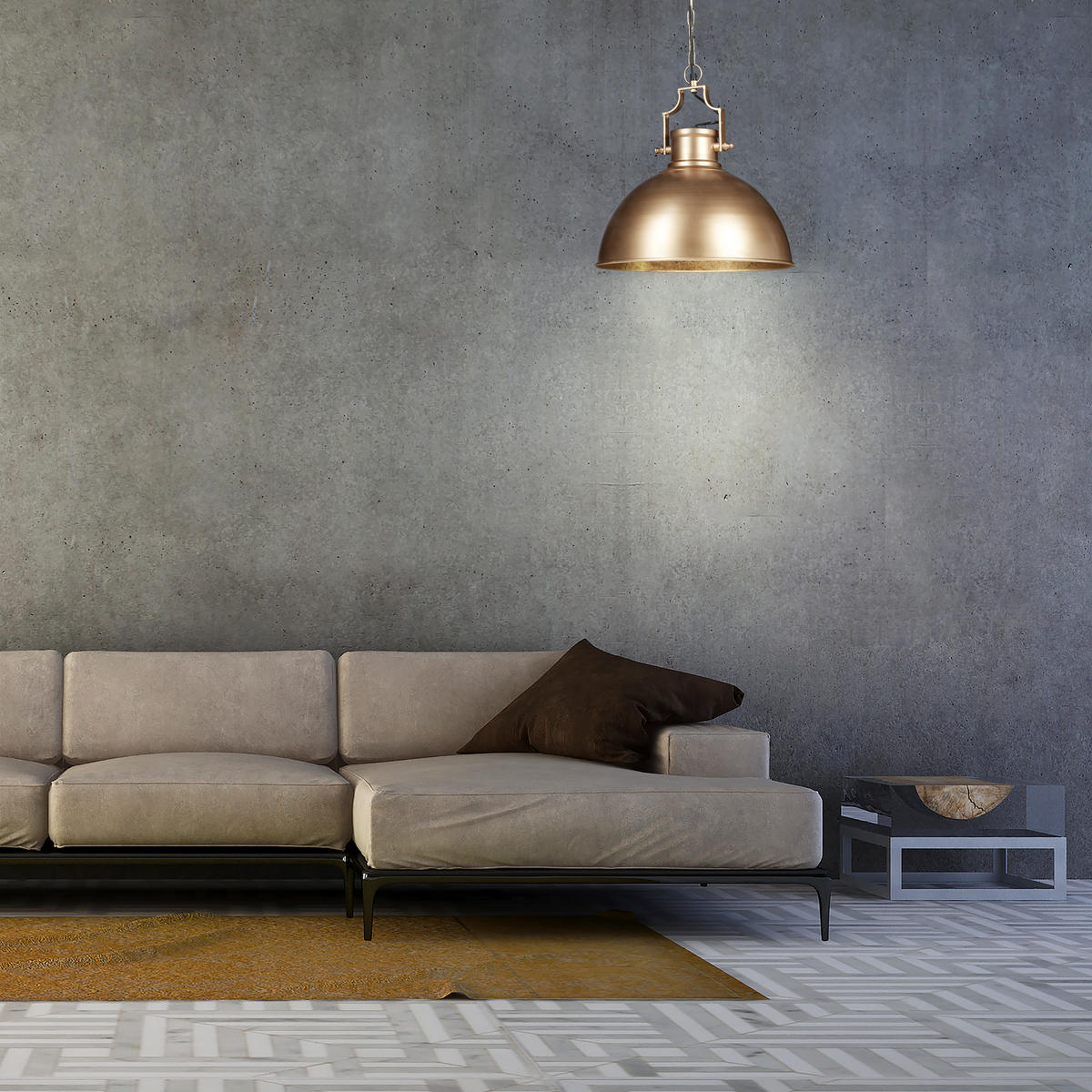 HÄNGELAMPE - Goldfarben, Metall (40.5/40.5/155cm) - Relaxdays