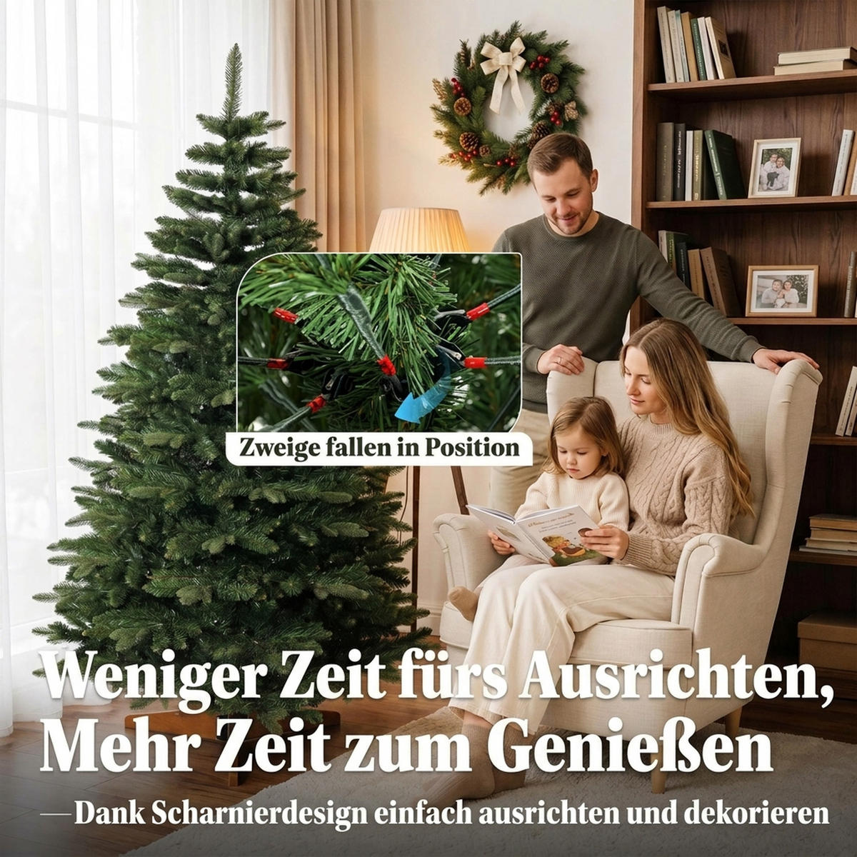 WEIHNACHTSBAUM PVC Stahl Grün - Grün, Kunststoff (180cm) - HOMCOM