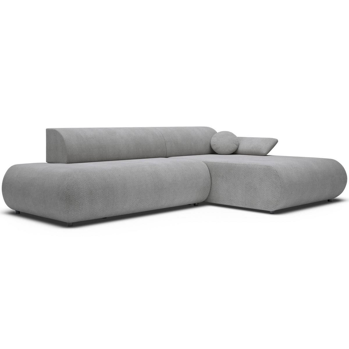 ECKSOFA Armone Grau Chenille - Schwarz/Grau, Kunststoff/Textil (173.5/286cm) - Selsey
