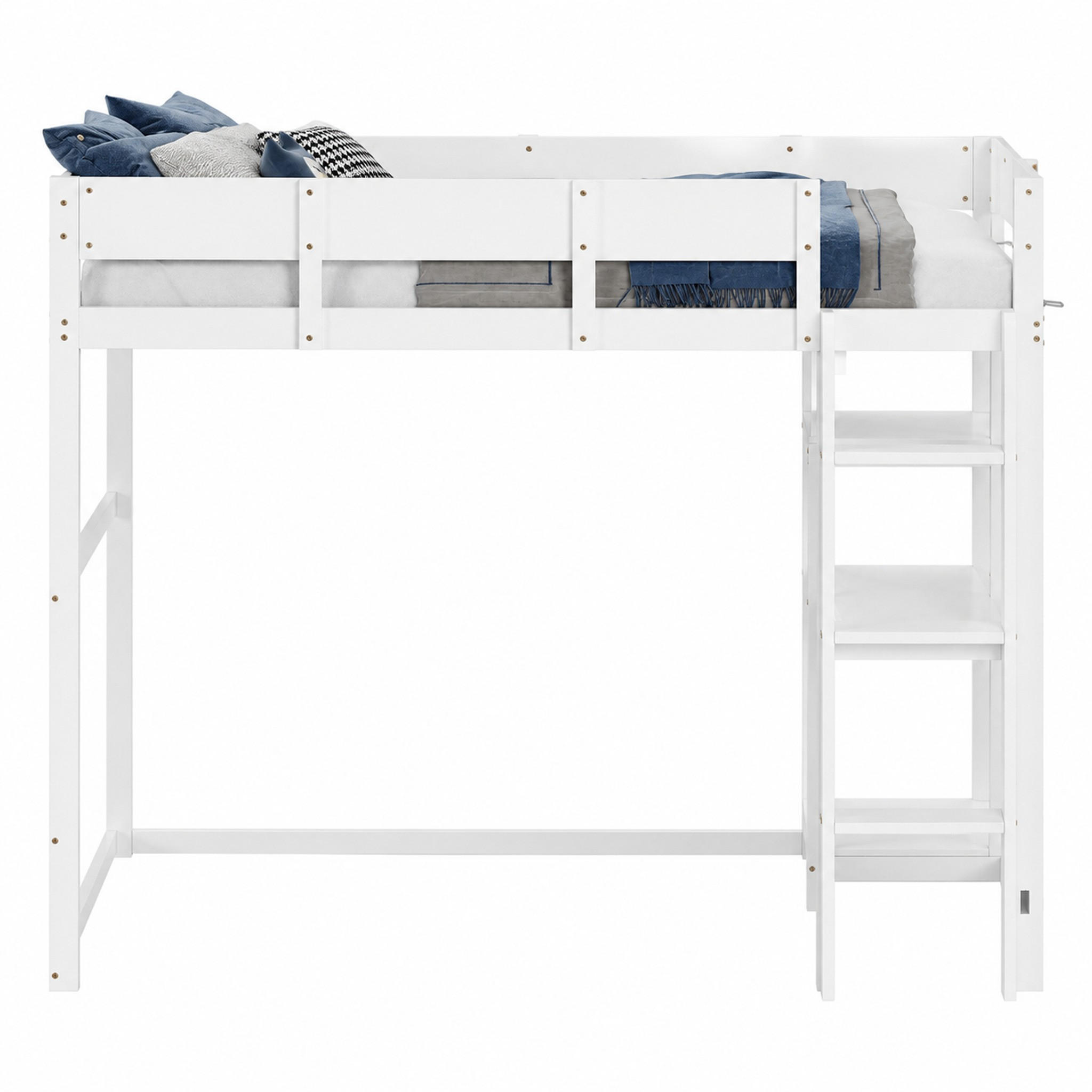 Beauniv Hochbett Weiß 90x200 cm