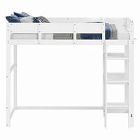 HOCHBETT mit Ablage 90x200 cm Kiefernholz Weiß - Weiß, Holzwerkstoff (90/200cm) - Beauniv