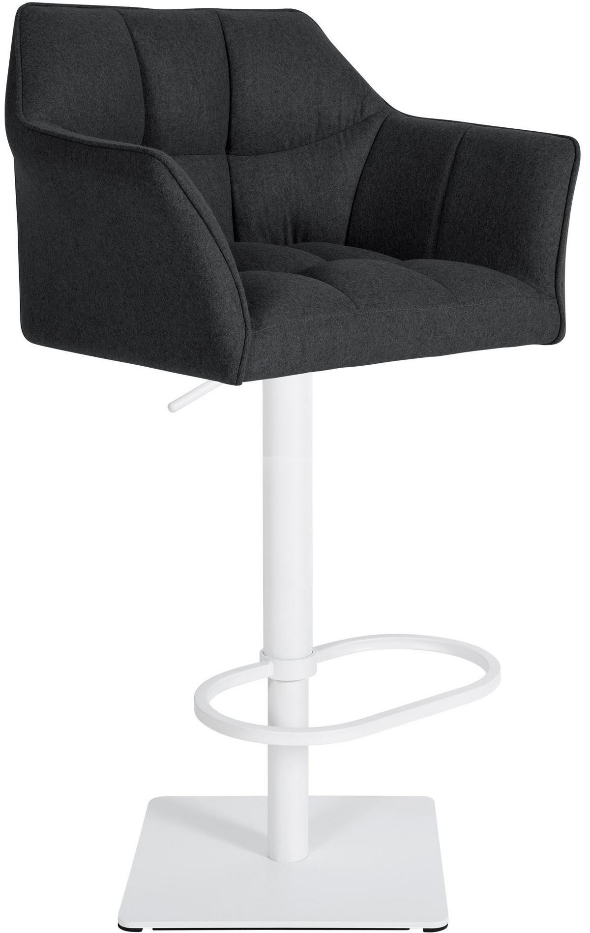 BARHOCKER Filz Anthrazit - Anthrazit/Weiß, Textil/Metall (64/88/45cm) - CLP